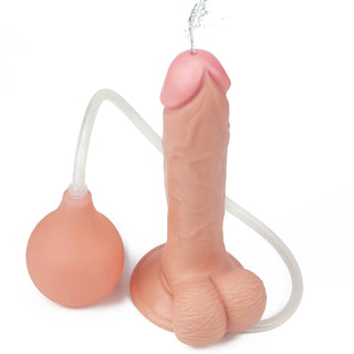 The 9 inches realistic squirting dildo is squirting water