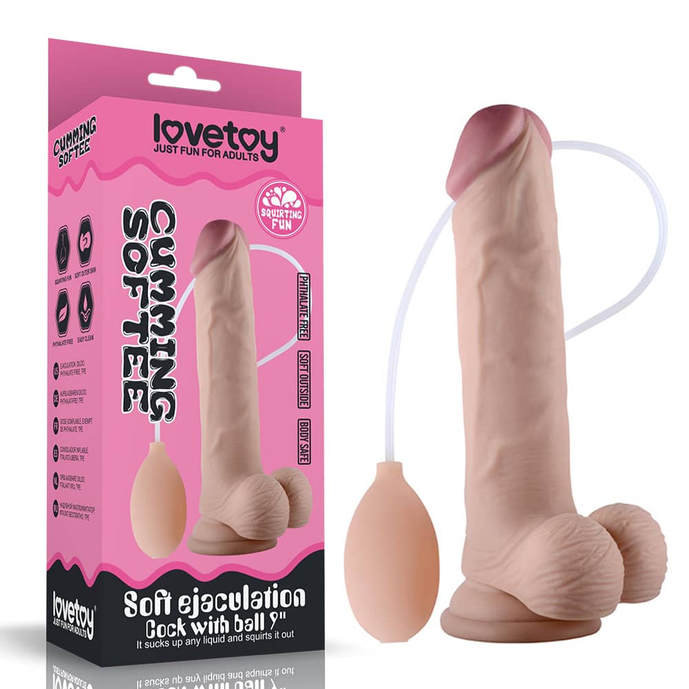 9" Soft Ejaculation Cock With Ball