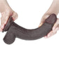 The 9 inches black sliding skin dual layer dong bends ultra softly