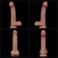 The different angles of the 9 inhces dual layered silicone cock