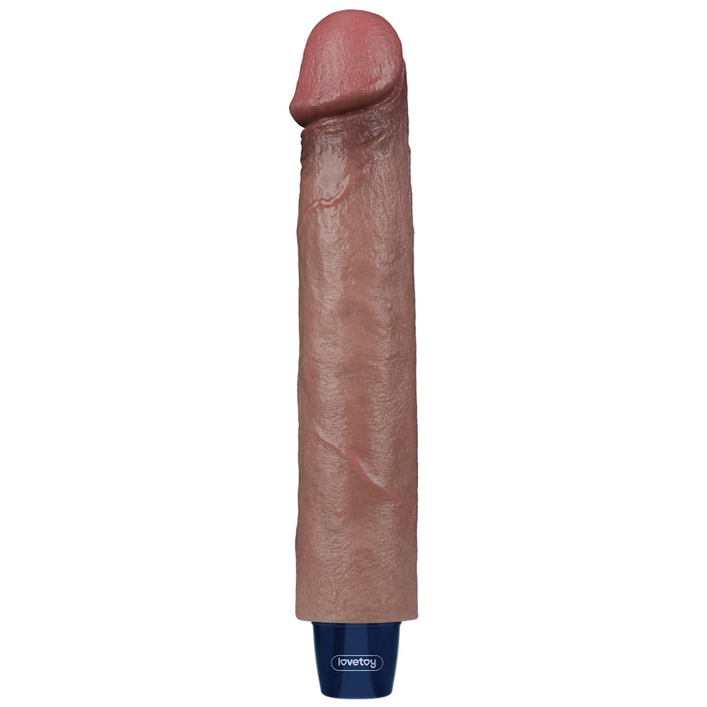 The 9 inches rechargeable silicone vibrating dildo is upright