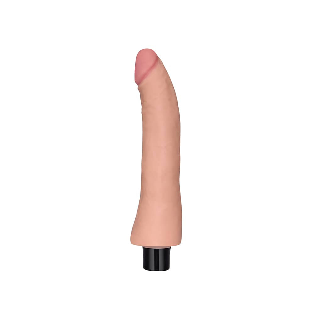 The 9 inches real softee vibrating dildo is upright