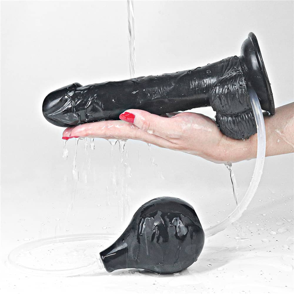 The 9 inches squirt extreme dildo black  is fully washable