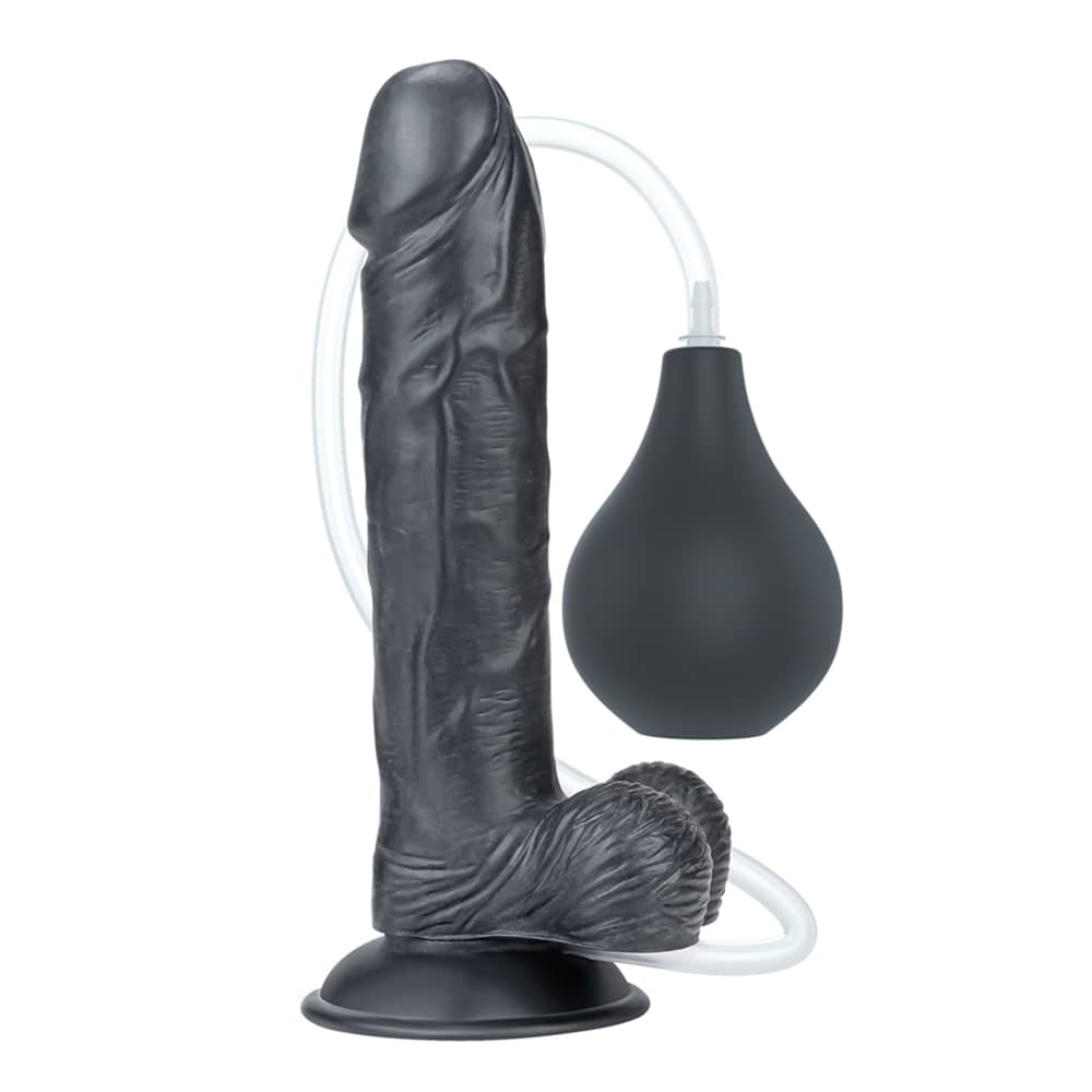 The 9 inches squirt extreme dildo black is upright
