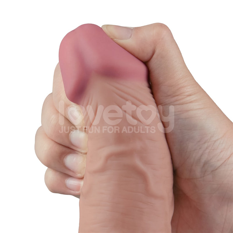9.5" REAL SOFTEE Rechargeable Vibrating Dildo Flesh