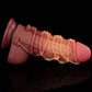 The 9.5 inches silicone realistic rope dildo has firm silicone inside and ultra soft silicone outside