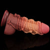 The 9.5 inches silicone realistic rope dildo has firm silicone inside and ultra soft silicone outside
