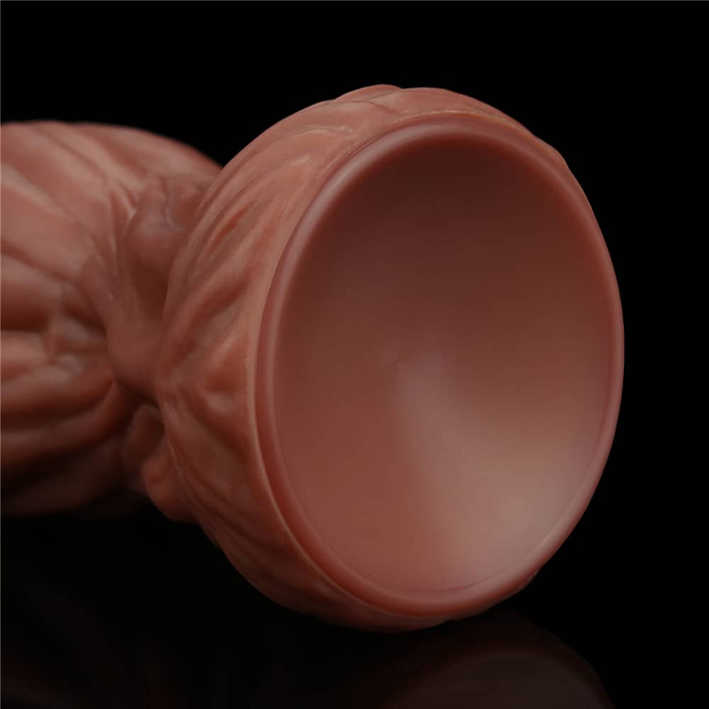 The 9.5 inches silicone realistic wolf dildo has a strong suction cup