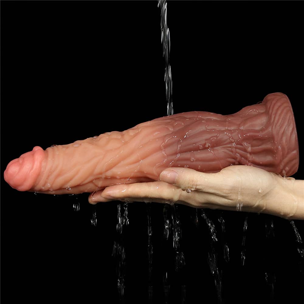 The 9.5 inches silicone realistic wolf dildo is fully washable