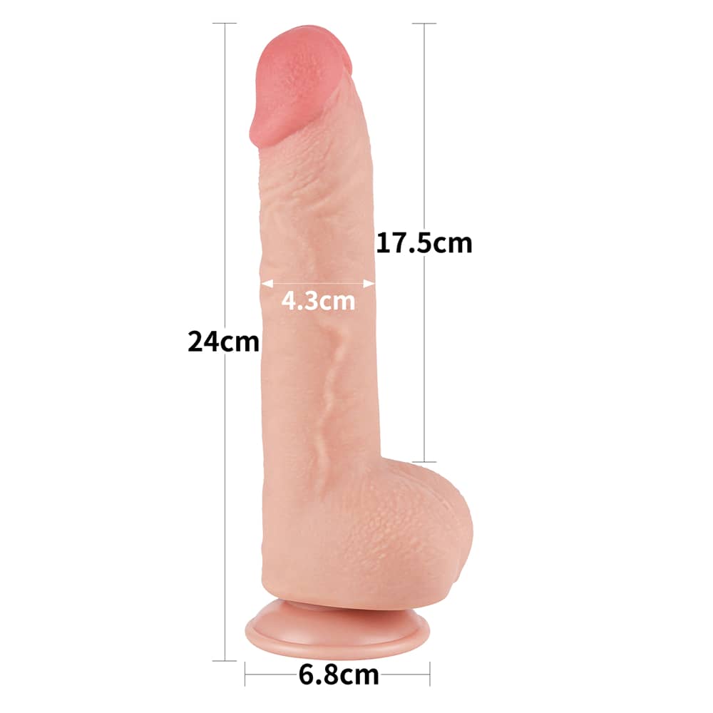 The size of the 9.5 inches sliding skin flesh dong 
