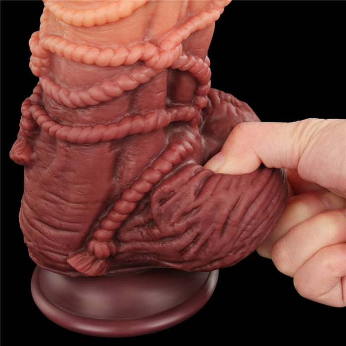 Dual Density Dildo | 9.5'' Dual Density Platinum Silicone Cock with Rope