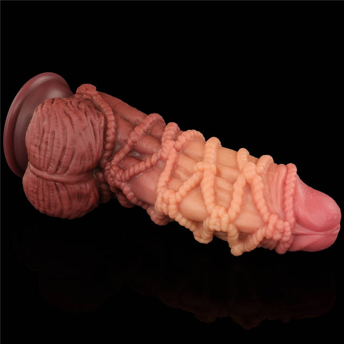 Dual Density Dildo | 9.5'' Dual Density Platinum Silicone Cock with Rope