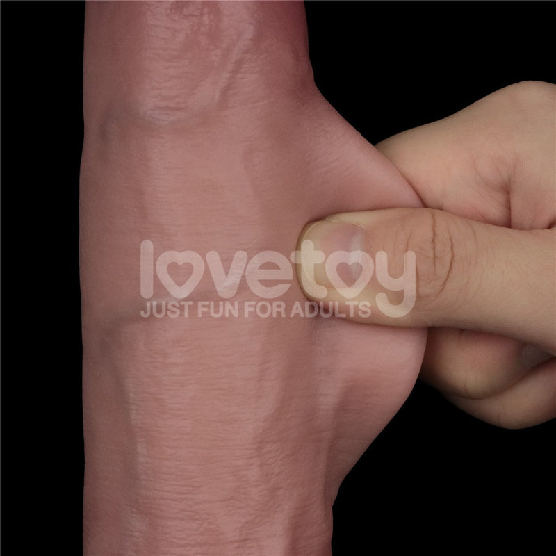 9" Vibrating Sliding Skin Pro II Silicone Dong