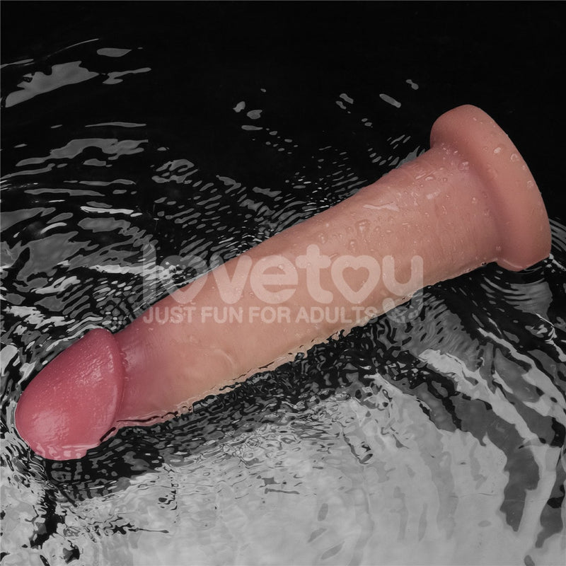 9" Vibrating Sliding Skin Pro II Silicone Dong