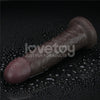 9" Vibrating Sliding Skin Pro II Silicone Dong Black