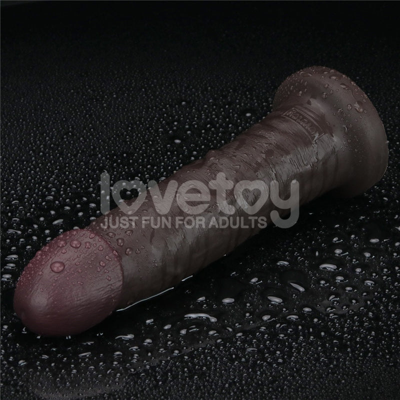 9" Vibrating Sliding Skin Pro II Silicone Dong Black