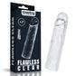 The packaging of the add 1 inches flawless clear penis sleeve