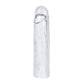 The add 1 inches flawless clear penis sleeve is upright