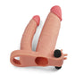 The bottom of the add 1 inches vibrating penis sleeve doulbe dildo