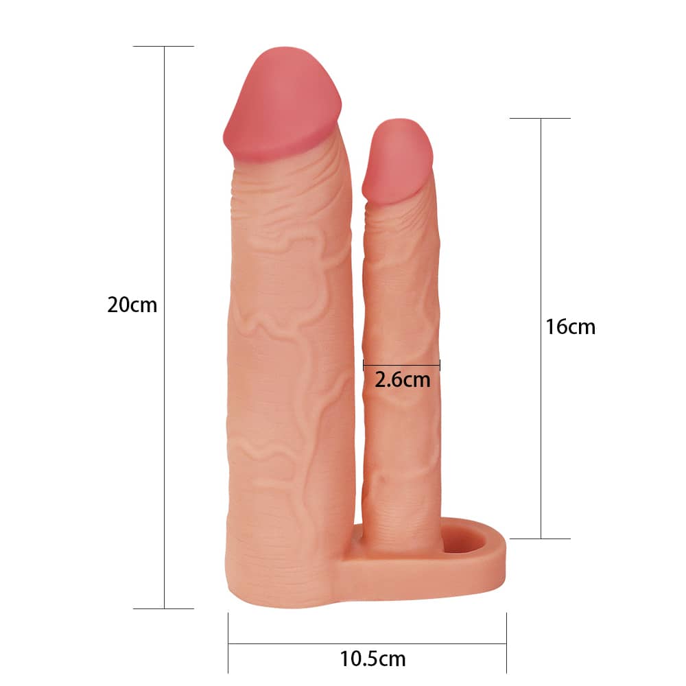 The size of the add 2 inches double penis sleeve