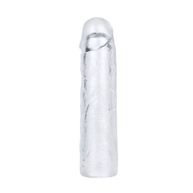  The add 2 inches flawless clear penis sleeve is upright
