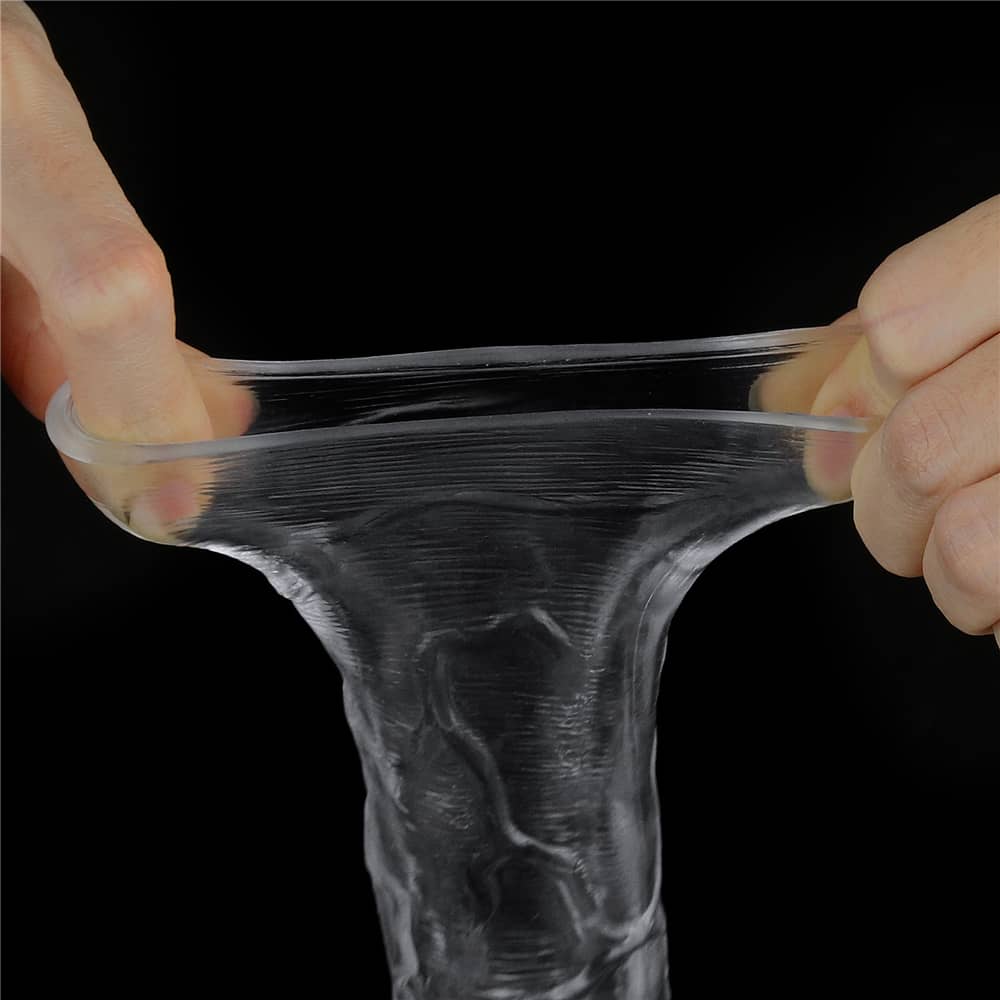The add 2 inches flawless clear penis sleeve is ultra-stretchy without deformation