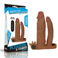 The packaging of the add 2 inches vibrating double penis sleeve