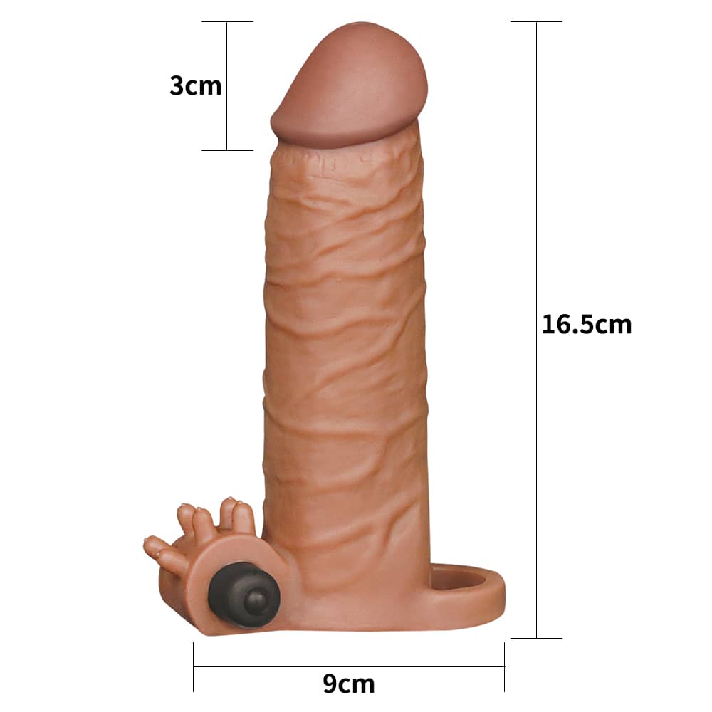 The size of the brown add 2 inches vibrating penis sleeve