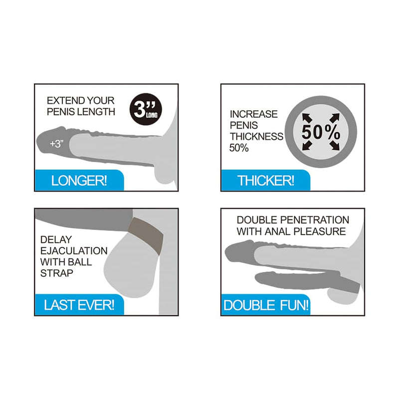 The pros of the add 3 inches vibrating double penis sleeve