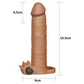 The size of the add 3 inches vibrating penis sleeve brown