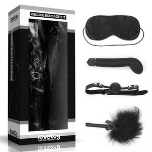 BDSM Bondage Sets - G-spot Vibrator, Blindfold, Ball Gag, Feather Tickler
