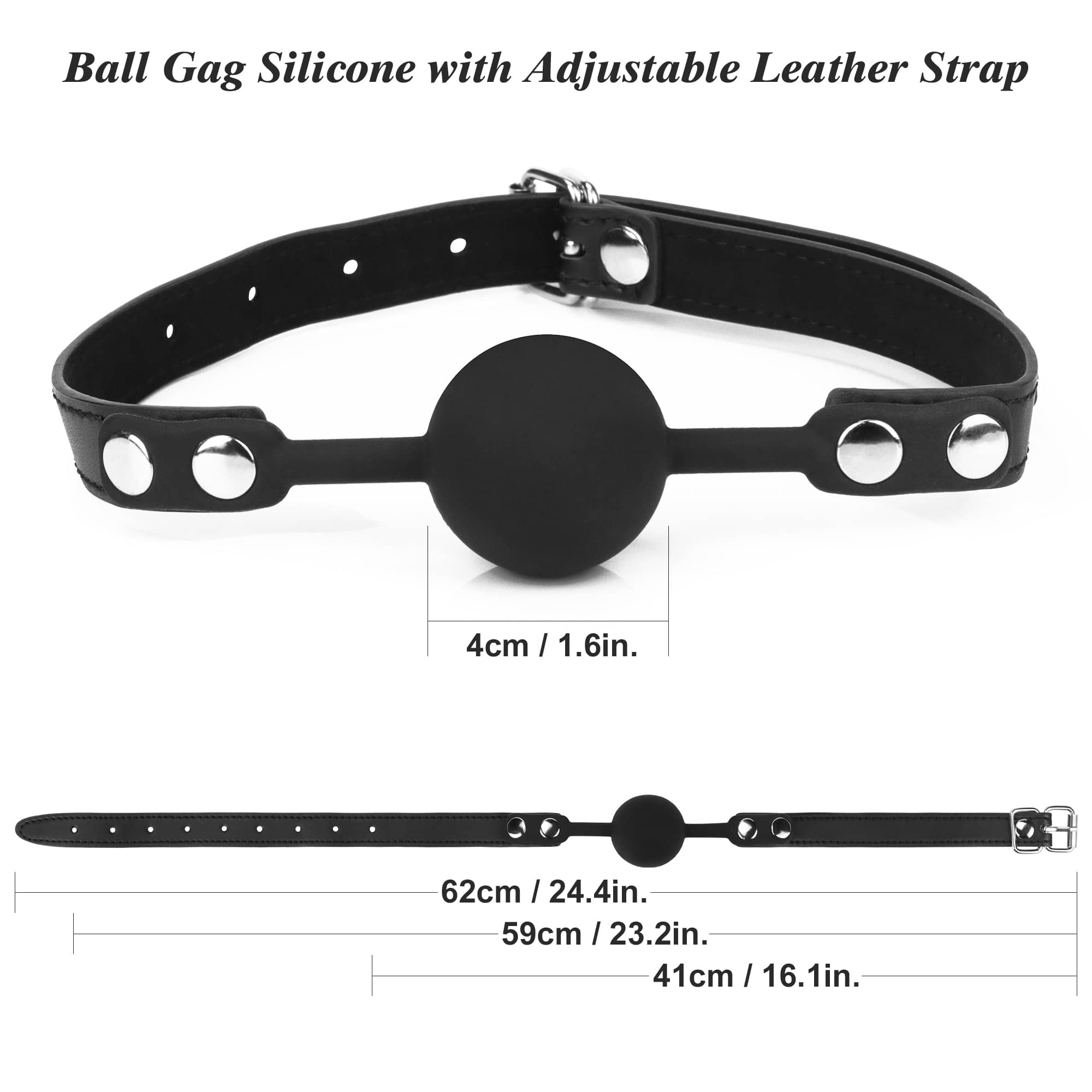 The size of the silicone ball gag of the bdsm bondage sets