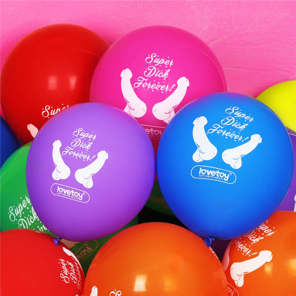 The different colors of the bachelorette party ballons