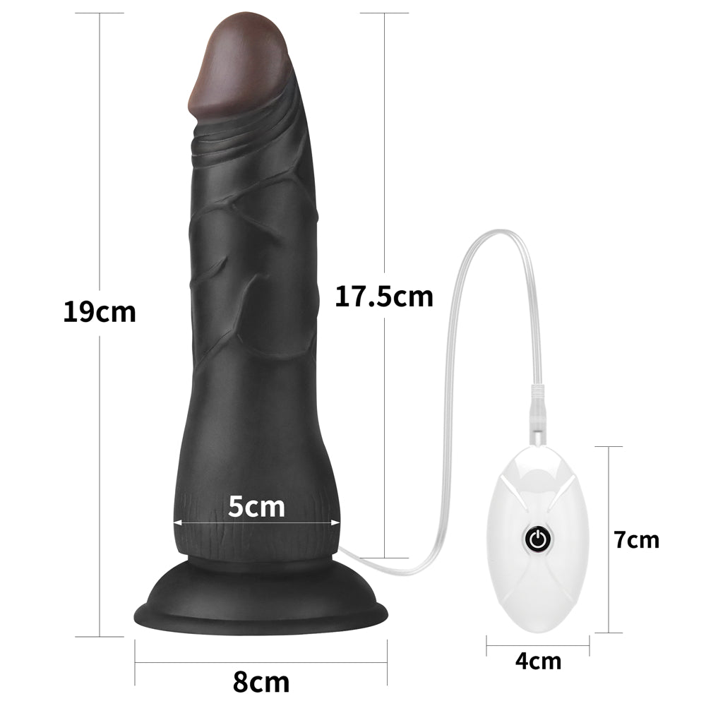 The size of the dildo of the black 7.5 inches vibrating dildo easy strapon set