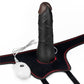 The dildo of the black 7.5 inches vibrating dildo easy strapon set is upright