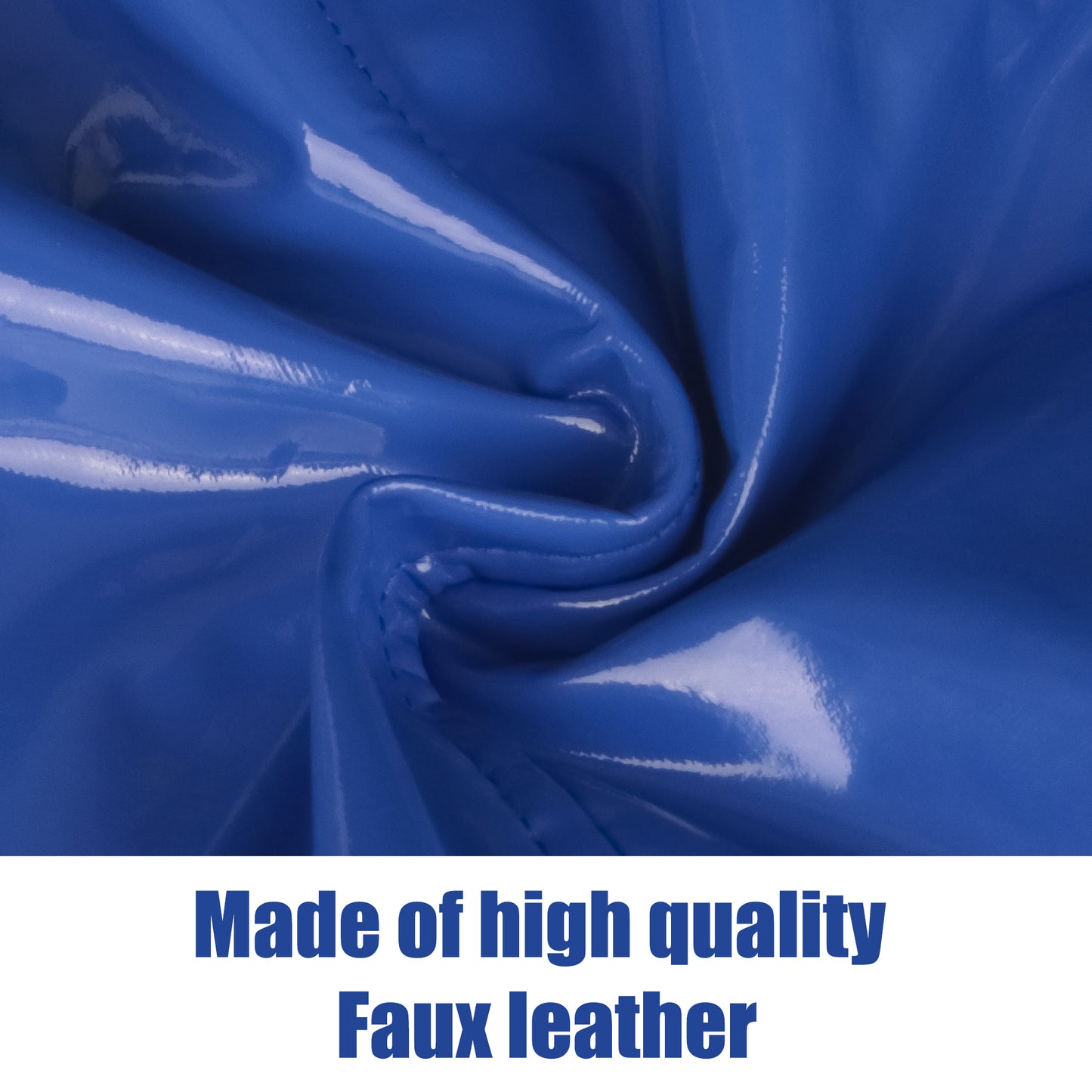 The blue faux leather strap on shorts are made of high quality faux leather
