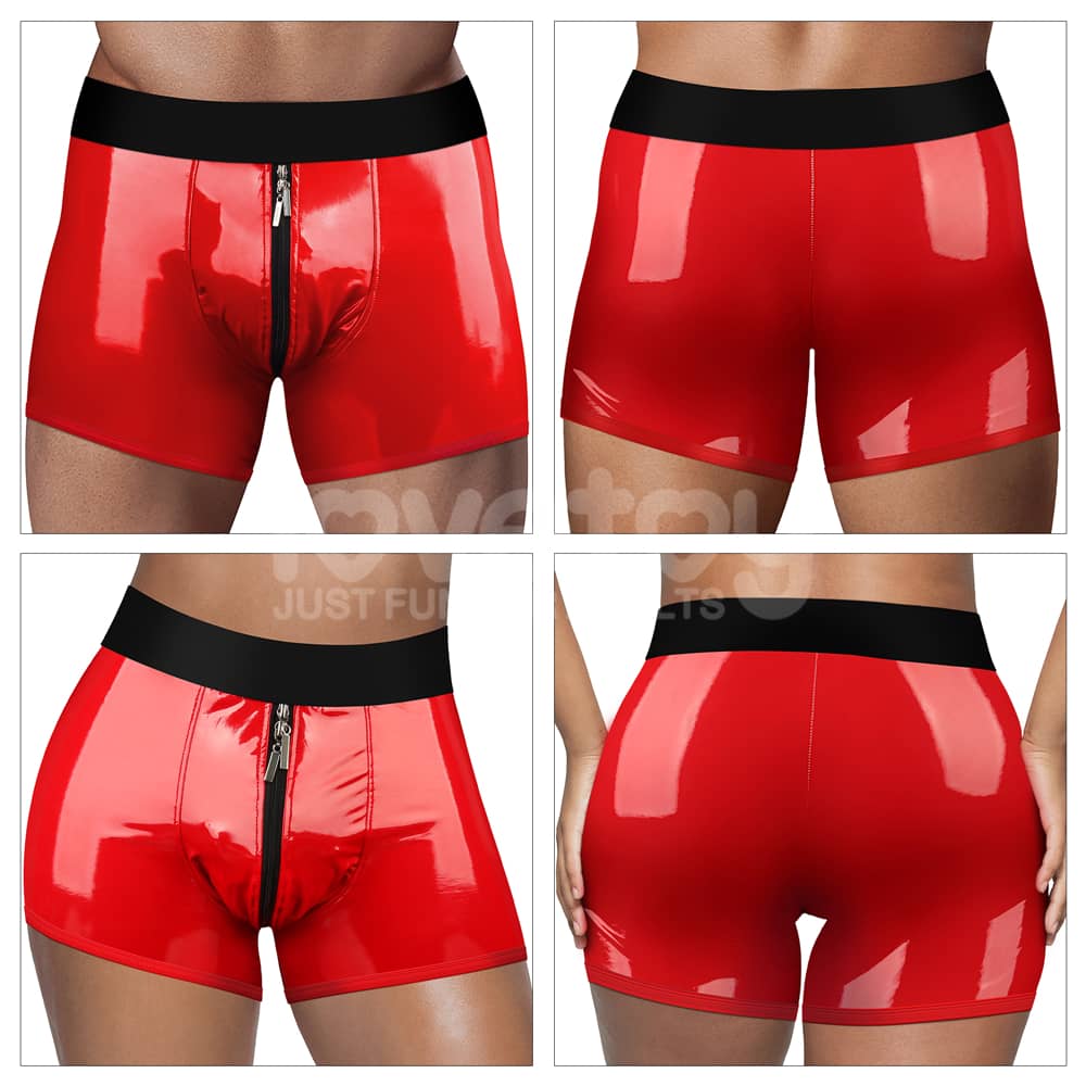 Men and women wear the red chic strap on shorts 