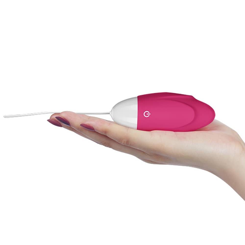 The clitoral vibrator remote control egg lays flat on the palm
