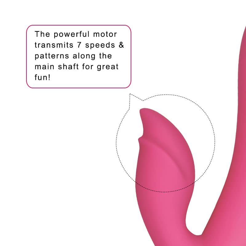 The little thumb of the pink rechargeable vibrator has strong vibration