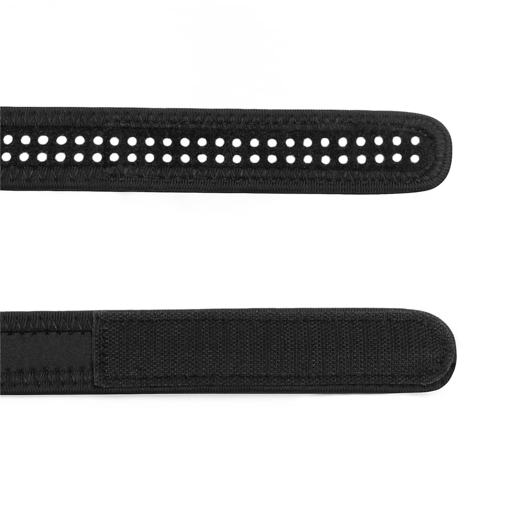 The details of the elastic webbing of the polka dots easy strap on harness