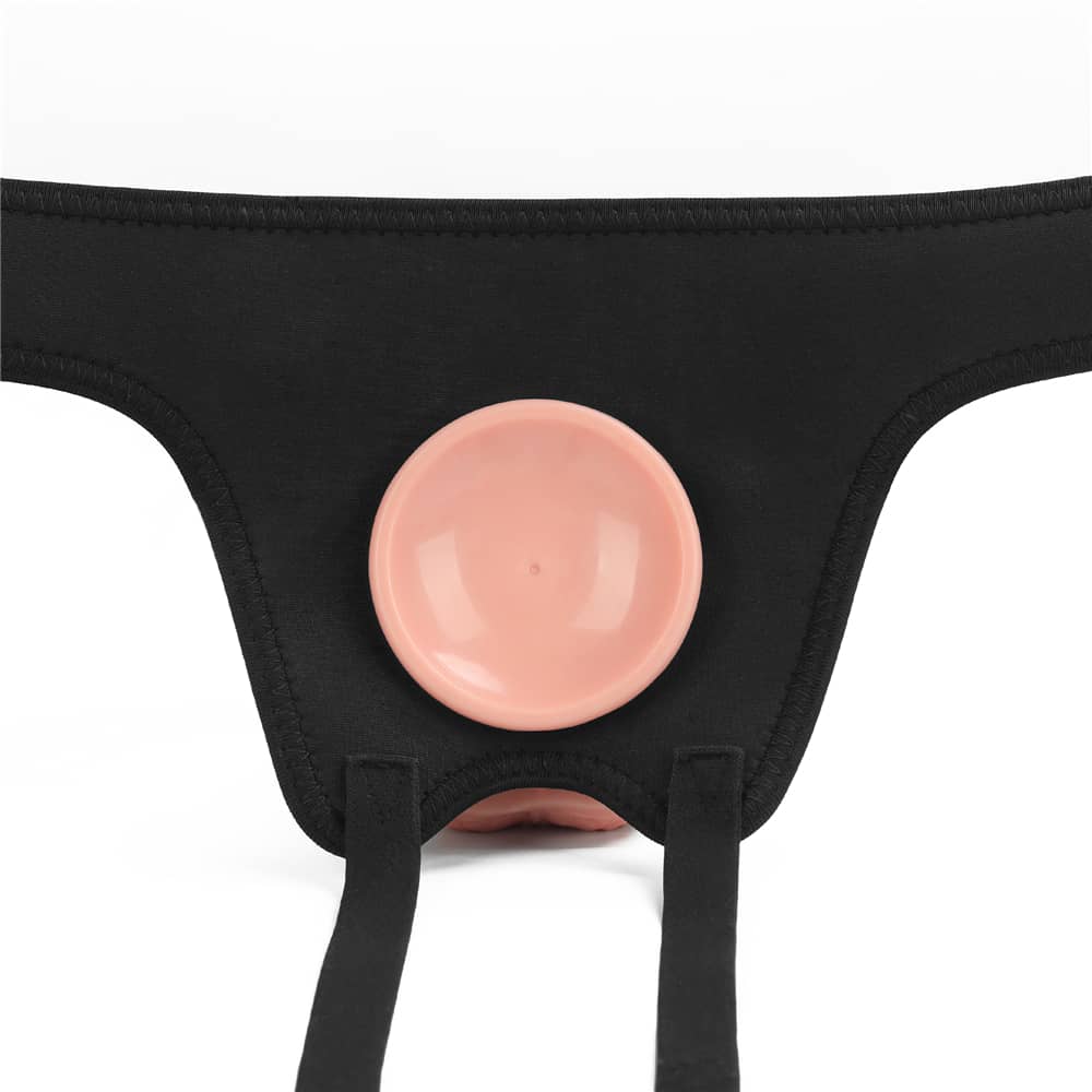 The suction cup of the dildo of the polka dots easy strap on harness 