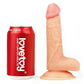 Comparison between the dildo of the 7 inches dildo easy strapon set  and beverage cans
