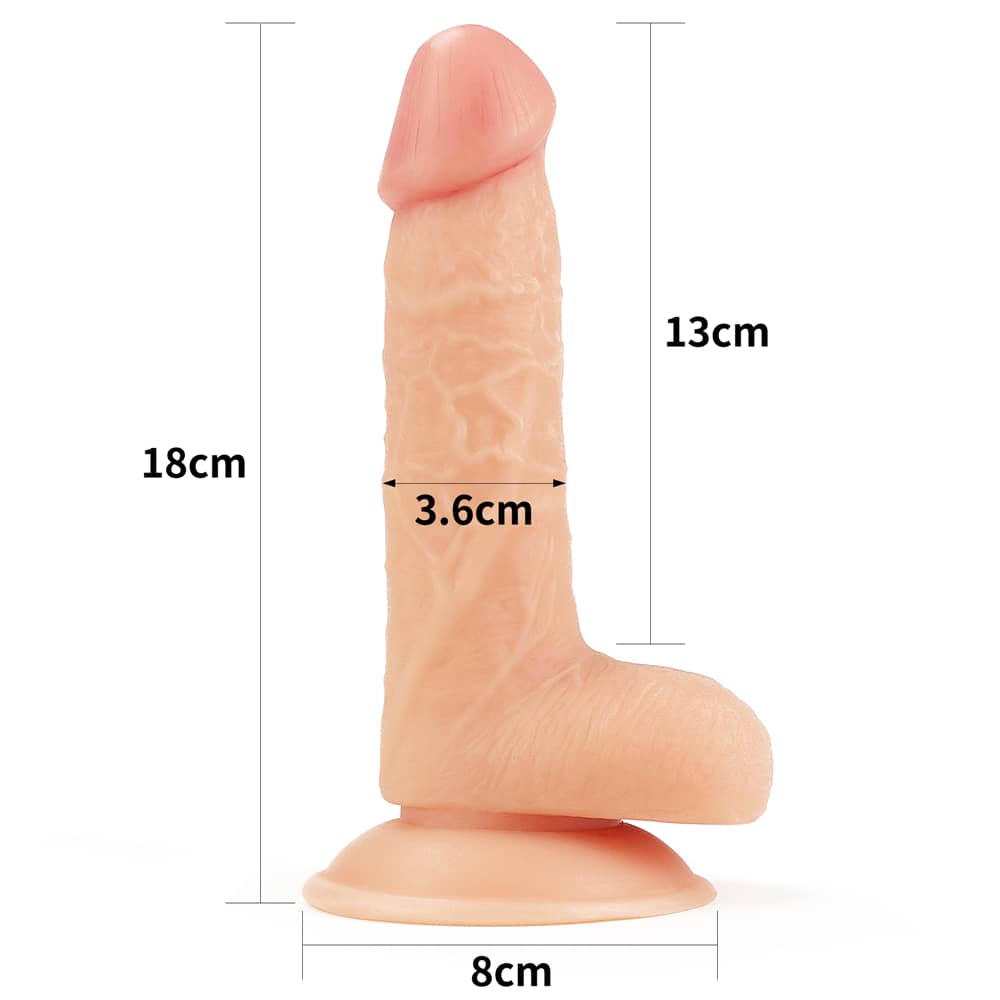 The size of the dildo of the 7 inches dildo easy strapon set 