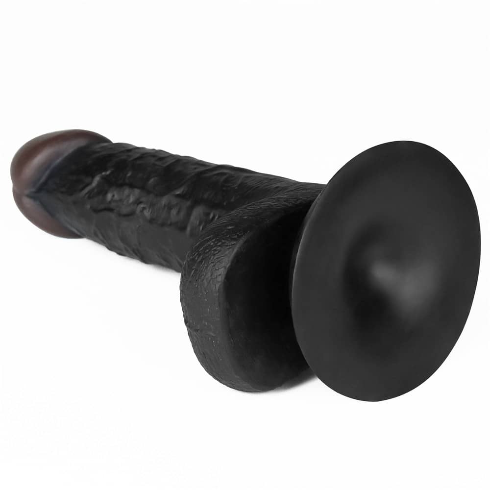 The suction cup of the dildo of the 7 inches black dildo easy strapon set