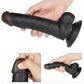 The black dildo of the 7.5 inches black dildo easy strapon set is soft