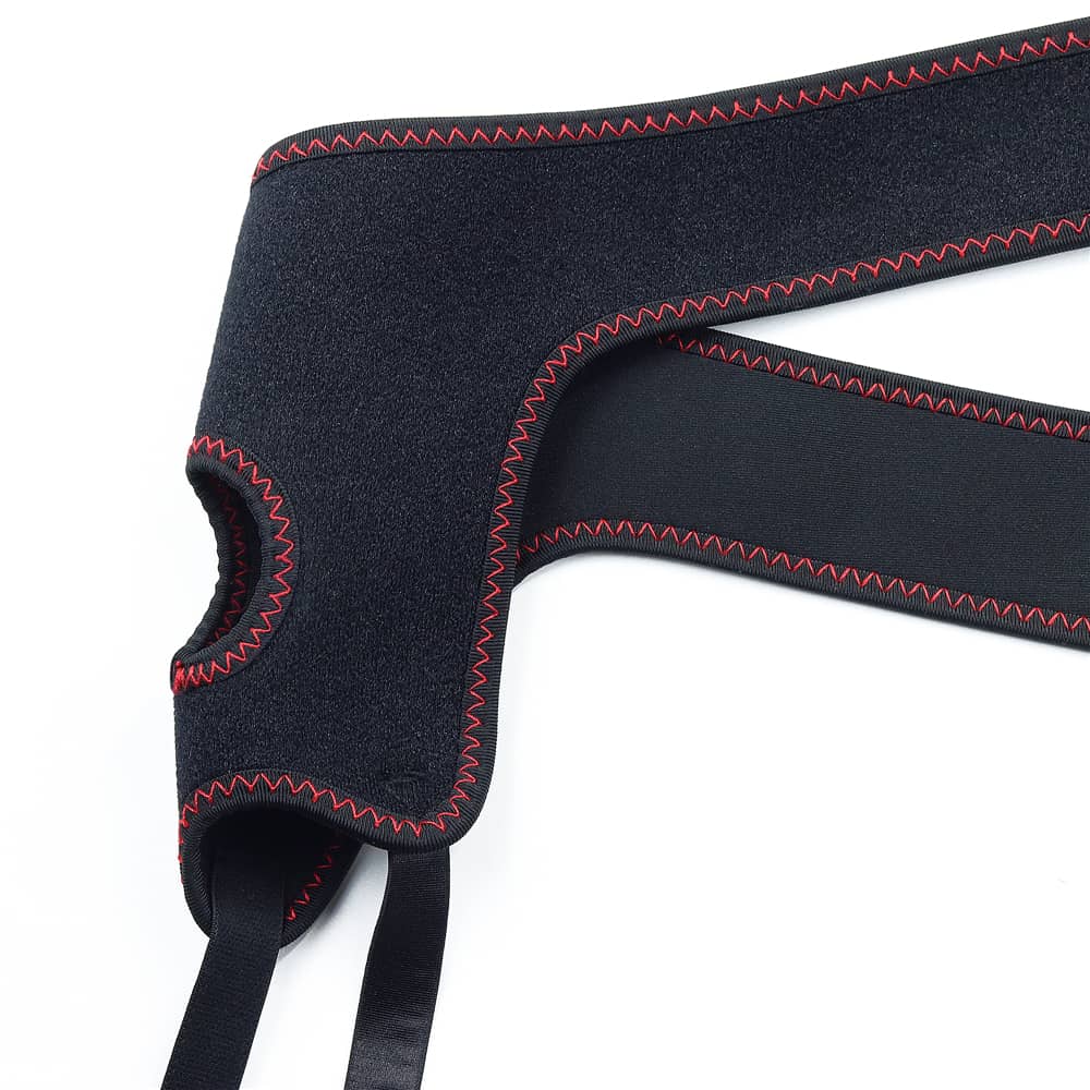 The Velcro sides of the strap on of the Velcro sides 