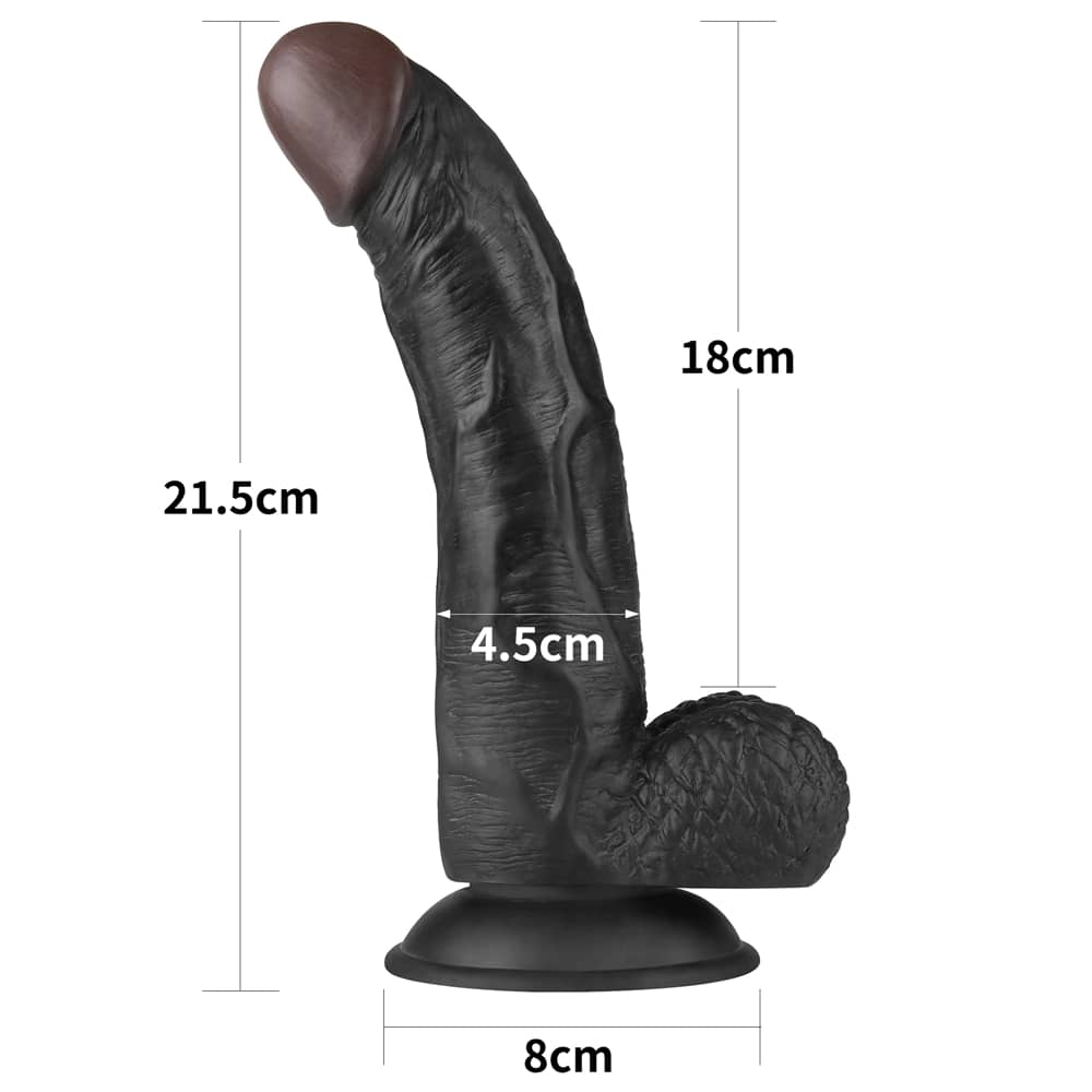 The size of the dildo of the 8.5 inches dildo easy strapon set