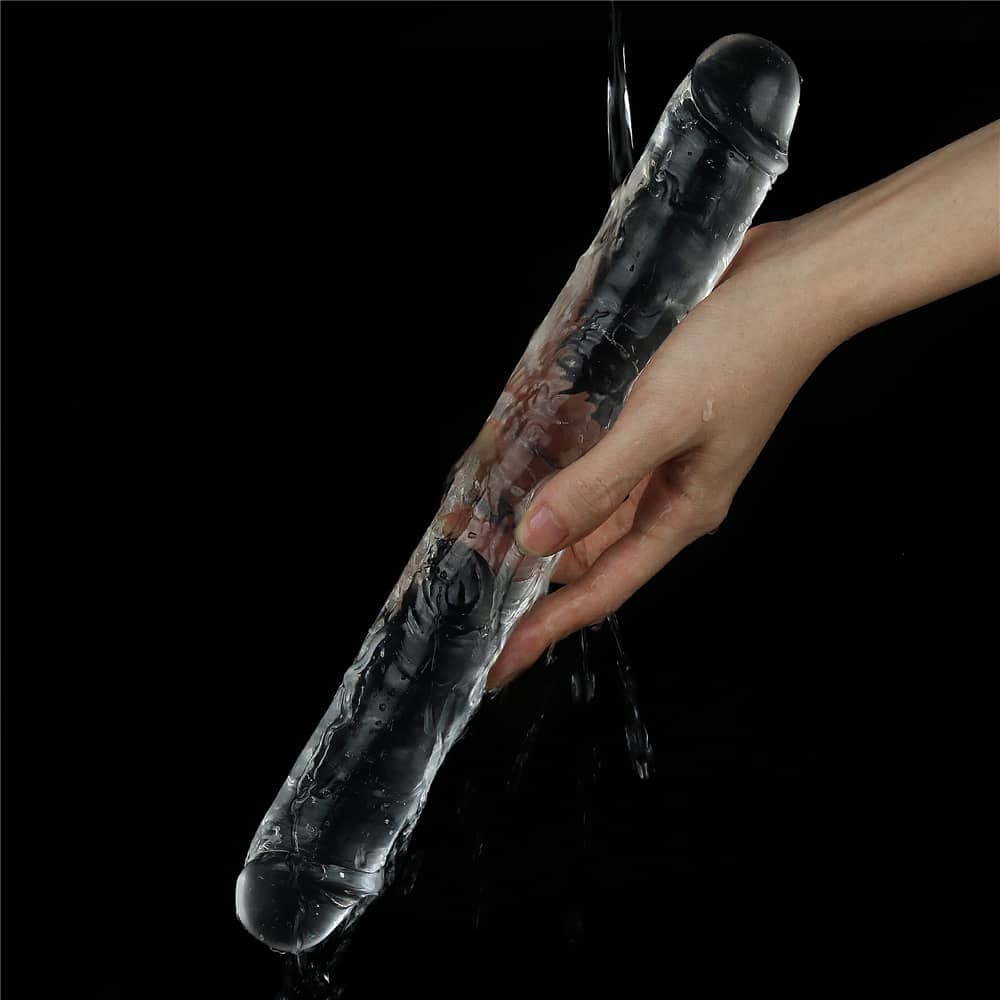 The 12 inches flawless clear double dildo is fully washable