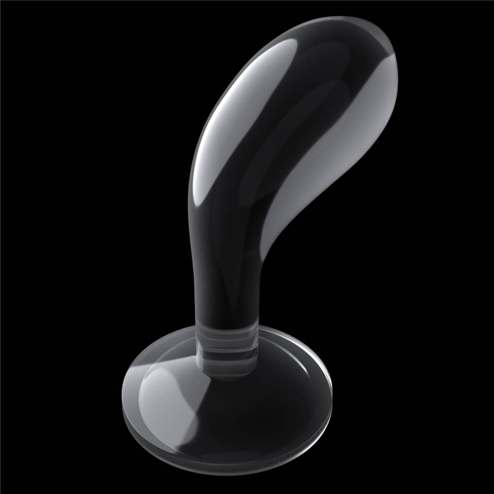 The 6 inches flawless clear prostate butt plug exhibits a visually captivating clear transparency 