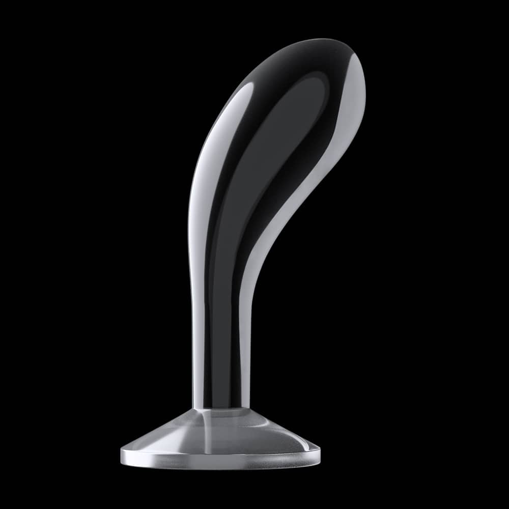 The 6 inches flawless clear prostate butt plug stands upright